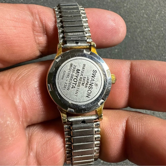 Swanson Miyota Ladies Quartz Watch Gold Tone Blue Dial Working New Battery WR - Picture 11 of 11
